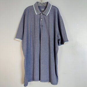 St. John's Bay Heather Blue Polo Shirt Classic Fit Super Soft Size 4XLT